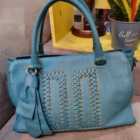 [BUNJANG] Daks Emerald Leather Shoulder Bag / 가죽 숄더백 에메랄드색 태슬 장식 닥스 정품 입니다