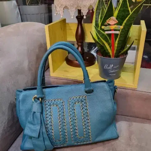 [BUNJANG] Daks Emerald Leather Shoulder Bag / 가죽 숄더백 에메랄드색 태슬 장식 닥스 정품 입니다