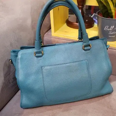 [BUNJANG] Daks Emerald Leather Shoulder Bag / 가죽 숄더백 에메랄드색 태슬 장식 닥스 정품 입니다