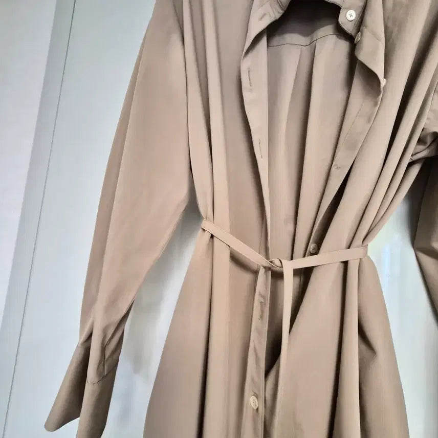 [BUNJANG] Depound Long Beige Dress / 드파운드 원피스