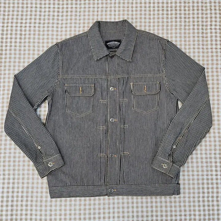 [BUNJANG] Prizmworks Stripe Slim Fit Jacket / 프리즘웍스 스트라이프 간절기 자켓 남자100