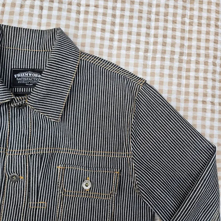 [BUNJANG] Prizmworks Stripe Slim Fit Jacket / 프리즘웍스 스트라이프 간절기 자켓 남자100