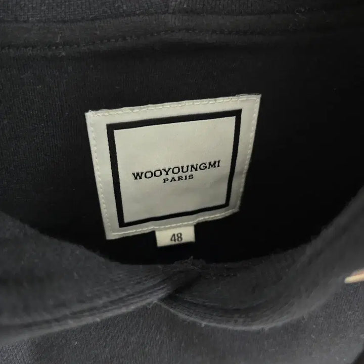[BUNJANG] Wooyoungmi Crown Back Logo Hoodie Black / 우영미 크라운 백로고 후드 티셔츠 48사이즈 100 블랙 판매