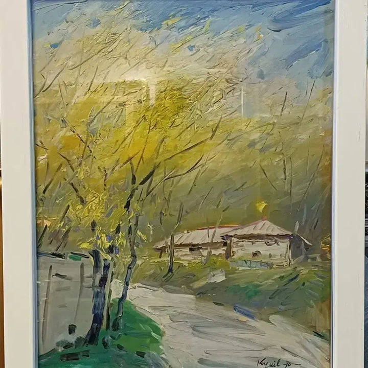 [BUNJANG] Jo Kyu-il Countryside Landscape Painting (P10) / 서양화 액자 조규일 화가의 시골풍경(P10)