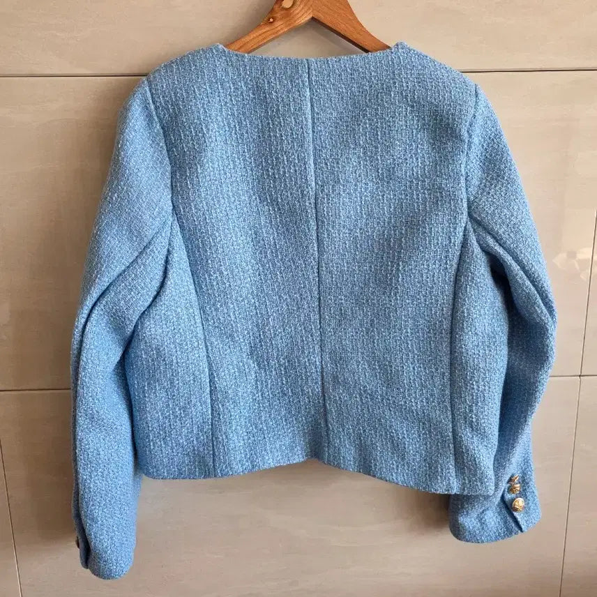[SOLD OUT] 하늘색 트위드 자켓 금장 단추
