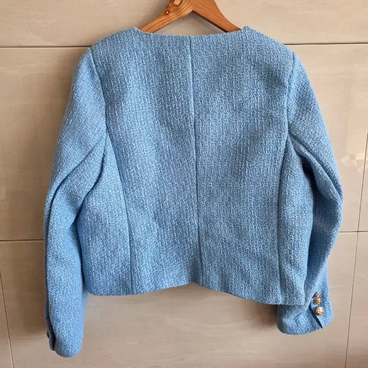 [SOLD OUT] 하늘색 트위드 자켓 금장 단추