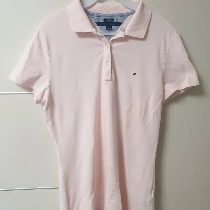 [BUNJANG] Tommy Hilfiger Slim Fit Polo Shirt / [여성] 타미힐피거 정품 핑크 반팔 슬림핏 폴로티셔츠 M