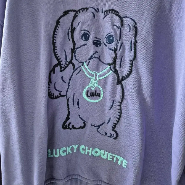 [BUNJANG] Lucky Chouette Dog Print T-shirt / 럭키슈에뜨 강아지 프린팅 티셔츠