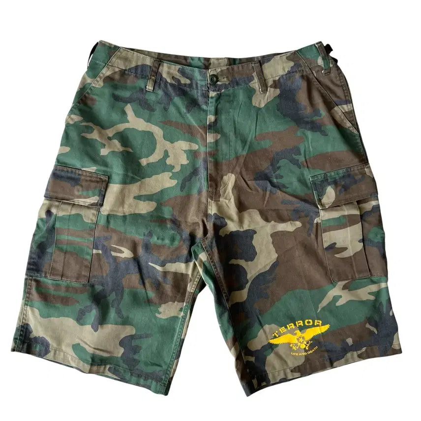 [BUNJANG] Terror Woodland Camo Cargo Shorts / 빈티지 00s Terror 카모 카고 쇼츠