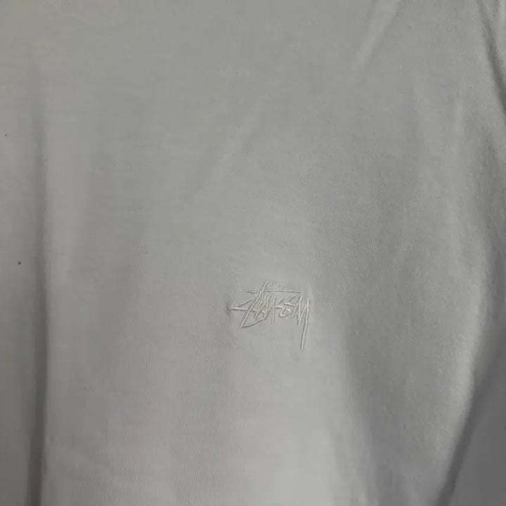 [BUNJANG] Stussy Embroidered Logo Long Sleeve T-shirt White / [XL]스투시 자수로고 롱슬리브 긴팔 티셔츠 화이트