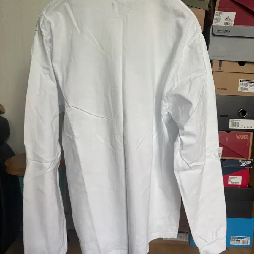[BUNJANG] Stussy Embroidered Logo Long Sleeve T-shirt White / [XL]스투시 자수로고 롱슬리브 긴팔 티셔츠 화이트