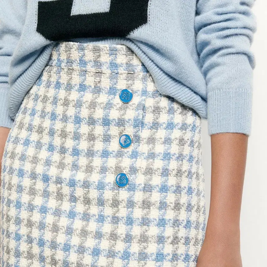 [BUNJANG] SANDRO Blue Check Tweed Skirt / SANDRO 산드로 블루 체크 트위드 스커트 26