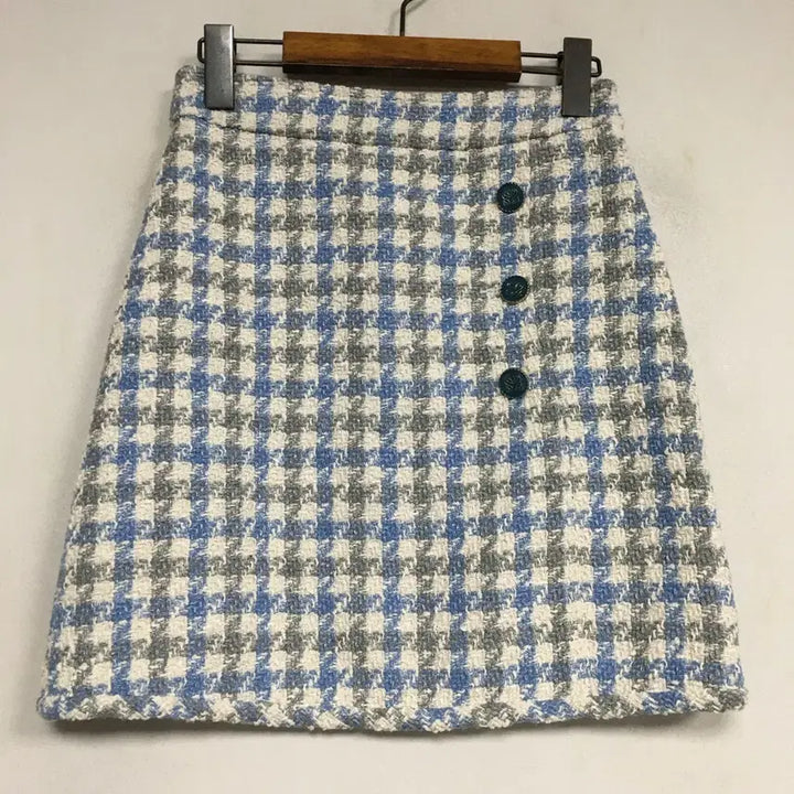 [BUNJANG] SANDRO Blue Check Tweed Skirt / SANDRO 산드로 블루 체크 트위드 스커트 26