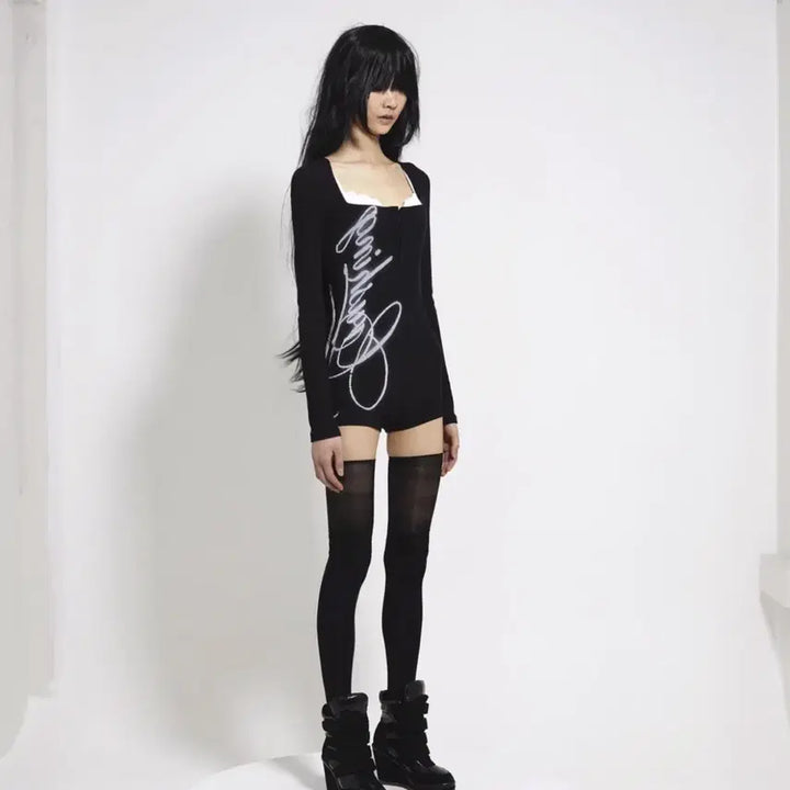 [BUNJANG] Bonne Black Body Suit - Size 1 / 본네 블랙 바디수트 - 1사이즈