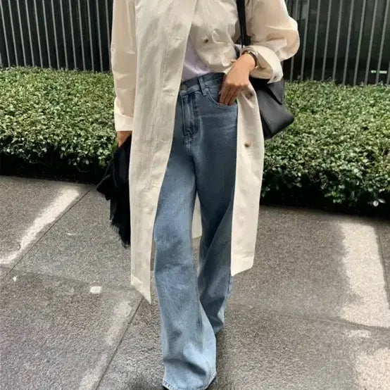 [BUNJANG] Lovemeu Saint Trench Coat - Ivory / 러브미우 세인트렌치 아이보리