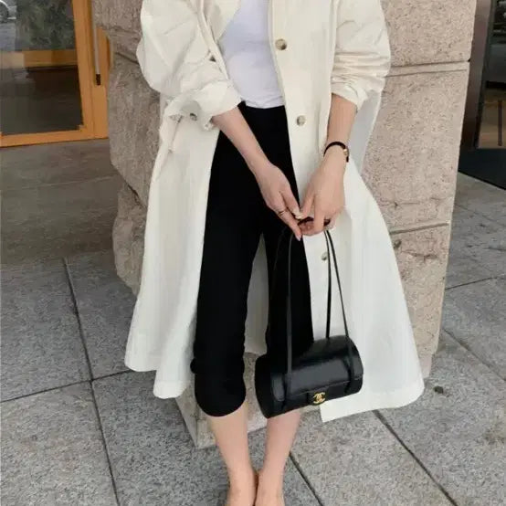 [BUNJANG] Lovemeu Saint Trench Coat - Ivory / 러브미우 세인트렌치 아이보리