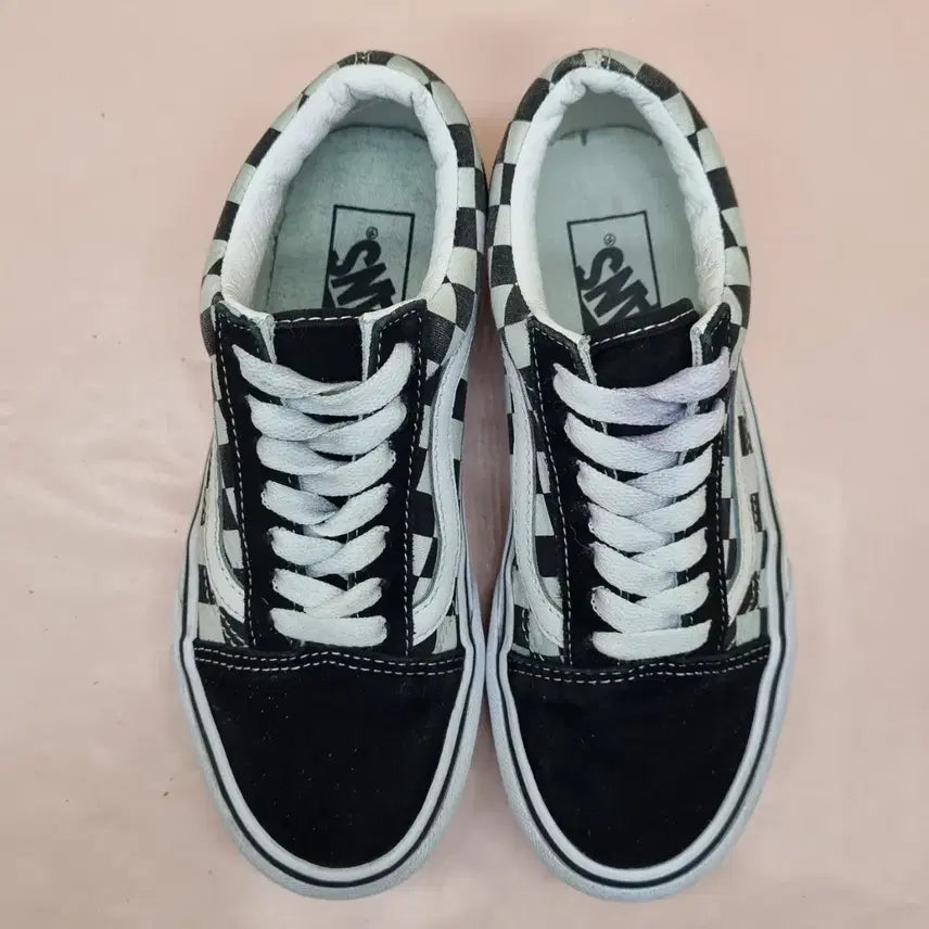 [BUNJANG] Vans Old Skool Checkerboard Sneakers 220 / 반스 올드스쿨 체커보드 스니커즈 220