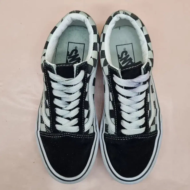 [BUNJANG] Vans Old Skool Checkerboard Sneakers 220 / 반스 올드스쿨 체커보드 스니커즈 220