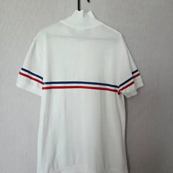 [SOLD OUT] 라코스테 화이트 반팔 카라티 트리밍 포인트