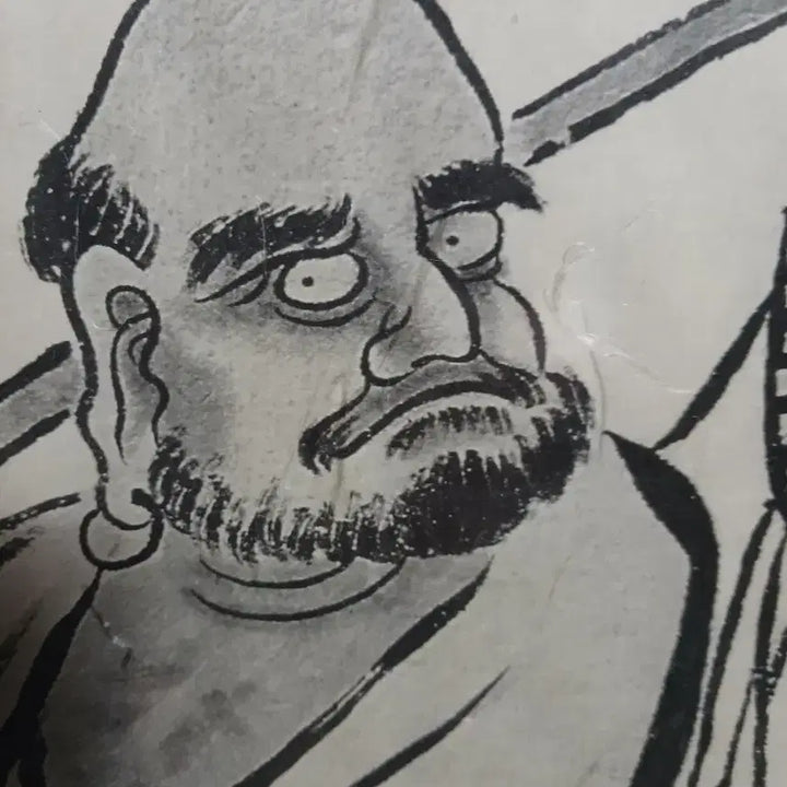 [BUNJANG] 석장 짚은 나한도 액자 그림(판화로추정) / 석장 짚은 나한도 액자 그림(판화로추정)