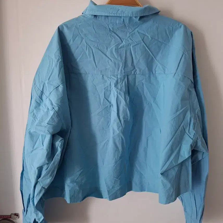 [SOLD OUT] 스카이 블루 크롭 셔츠 블라우스55~66