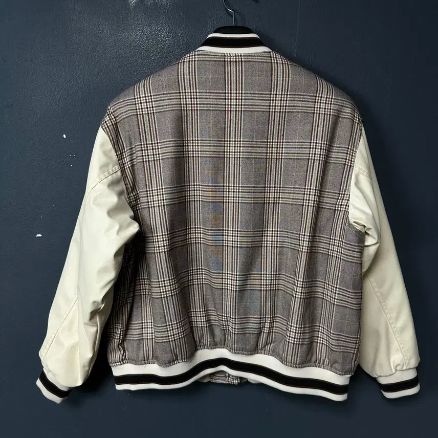 [BUNJANG] S h&amp;m 체크 누빔 바시티 자켓 / S h&amp;m 체크 누빔 바시티 자켓