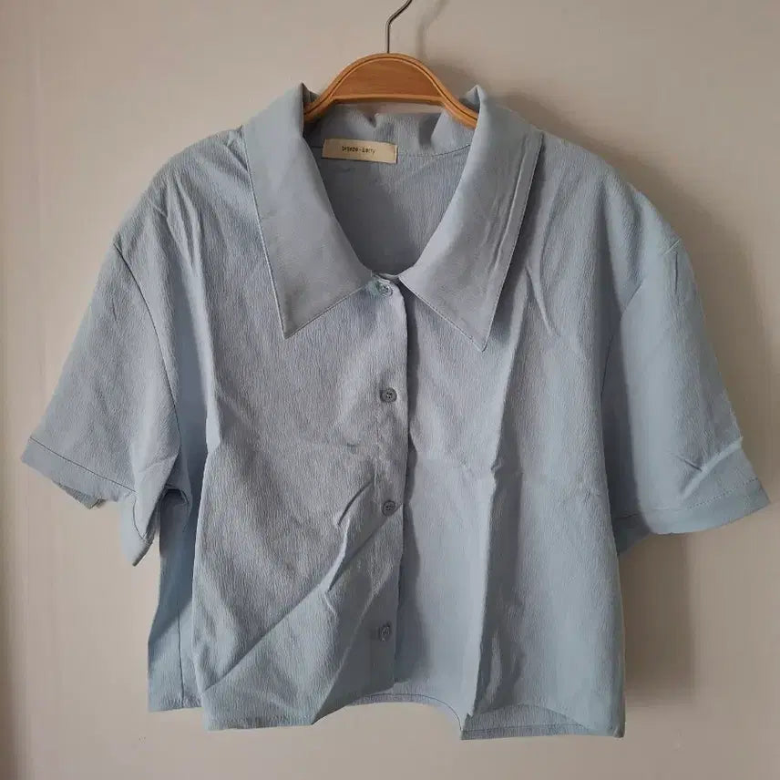 [BUNJANG] Light Blue Short Sleeve Blouse (Size 55-66) / 반팔 블라우스 하늘색55~66