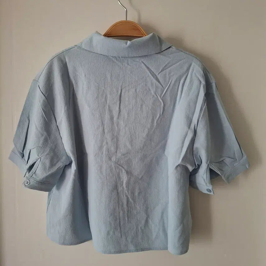 [BUNJANG] Light Blue Short Sleeve Blouse (Size 55-66) / 반팔 블라우스 하늘색55~66