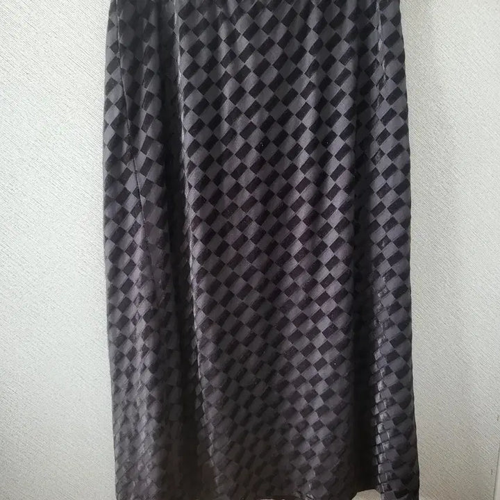 [BUNJANG] Anna Sui Black Velvet Check Long Skirt / 안나수이 블랙 벨벳 체크 롱 스커트