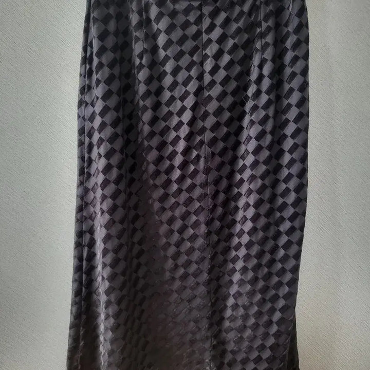 [BUNJANG] Anna Sui Black Velvet Check Long Skirt / 안나수이 블랙 벨벳 체크 롱 스커트
