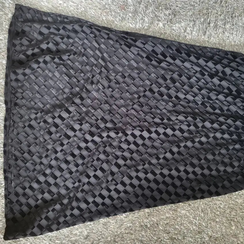 [BUNJANG] Anna Sui Black Velvet Check Long Skirt / 안나수이 블랙 벨벳 체크 롱 스커트