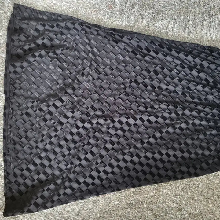 [BUNJANG] Anna Sui Black Velvet Check Long Skirt / 안나수이 블랙 벨벳 체크 롱 스커트