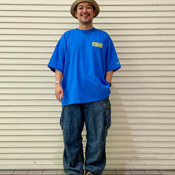 [BUNJANG] Min-nano x Beams x Champion T-shirt Blue L / 민나노 x 빔즈 x 챔피온 티셔츠 블루 L