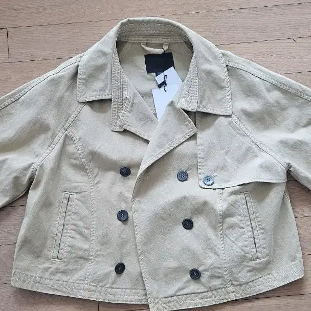 [BUNJANG] Zara Yellow Beige Double Short Trench Jacket / 자라 옐로우베이지 더블숏 트렌치자켓
