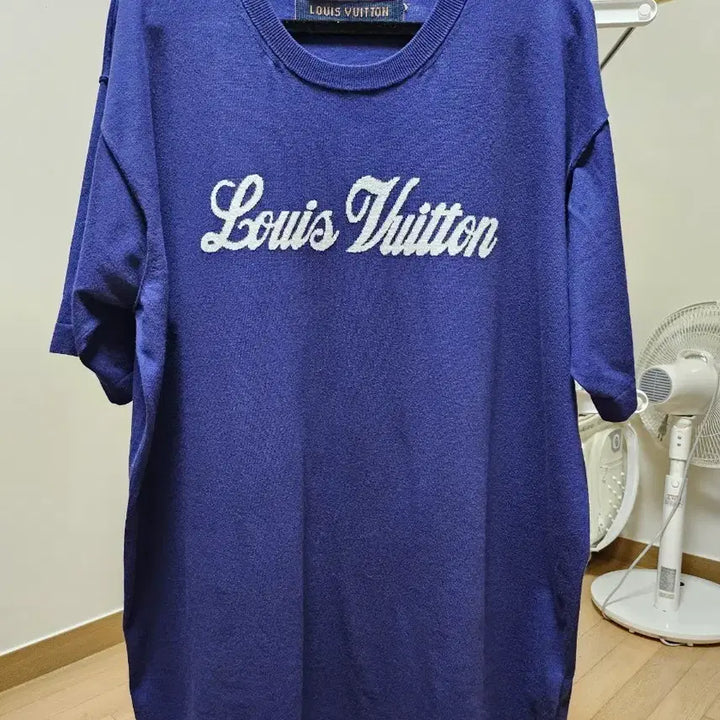 [BUNJANG] Louis Vuitton Script Logo Short Sleeve Intarsia Knit XL / 루이비통 스크립트 로고 반팔 인타르시아니트 XL