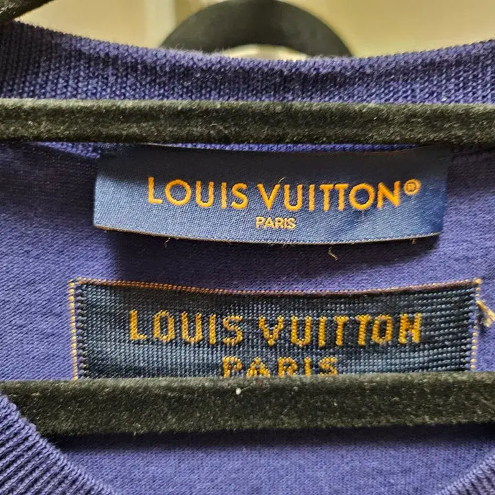 [BUNJANG] Louis Vuitton Script Logo Short Sleeve Intarsia Knit XL / 루이비통 스크립트 로고 반팔 인타르시아니트 XL