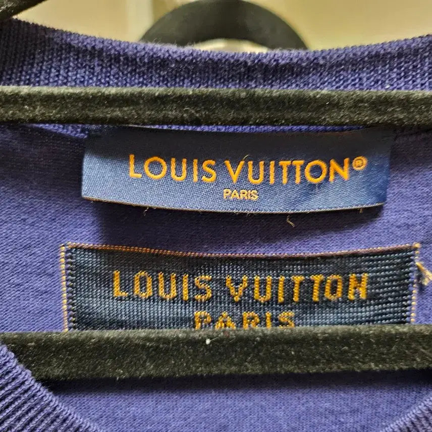 [BUNJANG] Louis Vuitton Script Logo Short Sleeve Intarsia Knit XL / 루이비통 스크립트 로고 반팔 인타르시아니트 XL