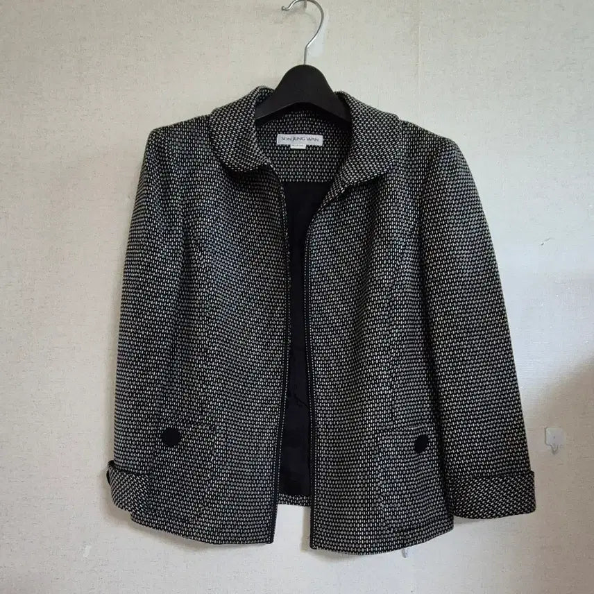 [BUNJANG] Son Jung Wan Tweed Jacket / 백화점판 손정완 8부 모100% 봄 트위드 자켓