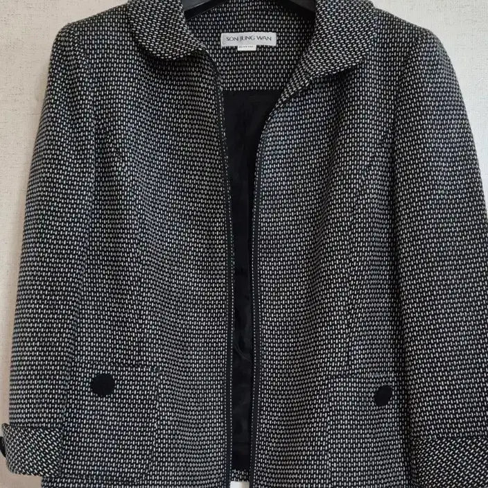 [BUNJANG] Son Jung Wan Tweed Jacket / 백화점판 손정완 8부 모100% 봄 트위드 자켓