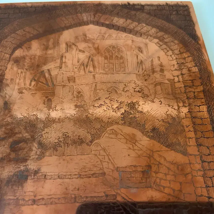 [BUNJANG] Vintage French Church Copperplate Engraving / 빈티지 프랑스 교회 동판화