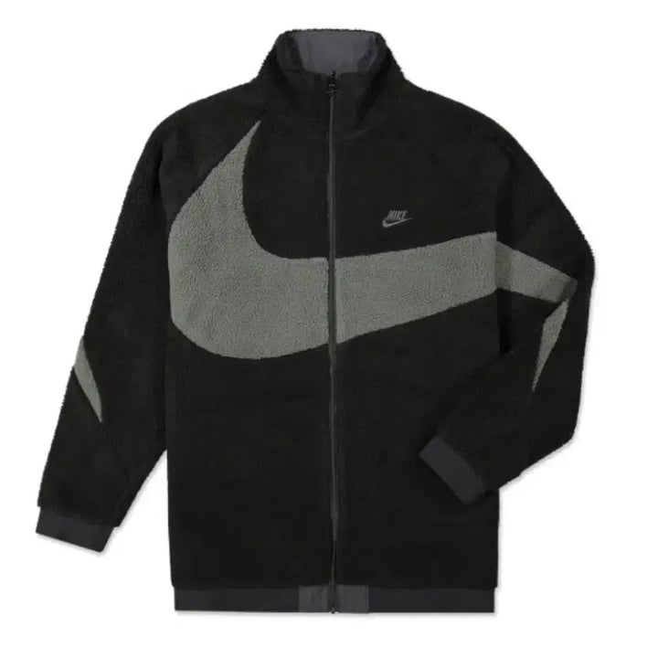 [BUNJANG] Nike Fleece Reversible Jacket Black/Grey / 나이키 후리스 리버시블 검회