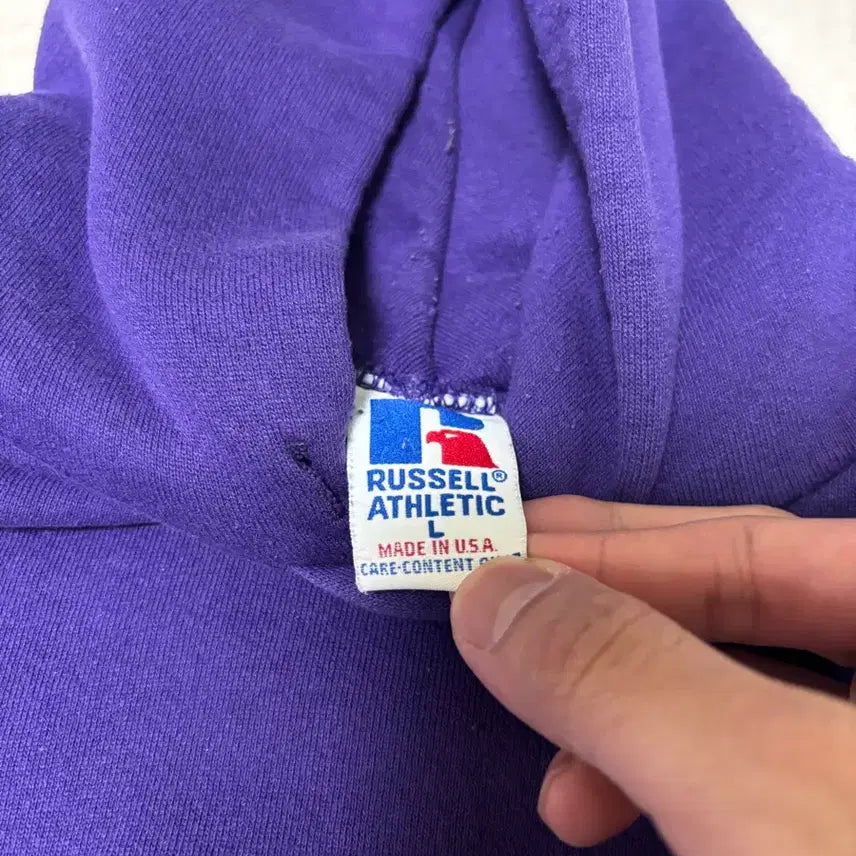 [BUNJANG] Russell Athletic 90s Hoodie Purple L / Usa 90s 러셀 애슬레틱 후드 퍼플 L