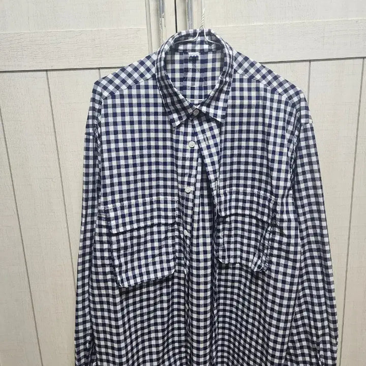 [BUNJANG] Softer Gingham Check Shirt Navy M Size / 소프터 깅엄체크셔츠 네이비 M사이즈