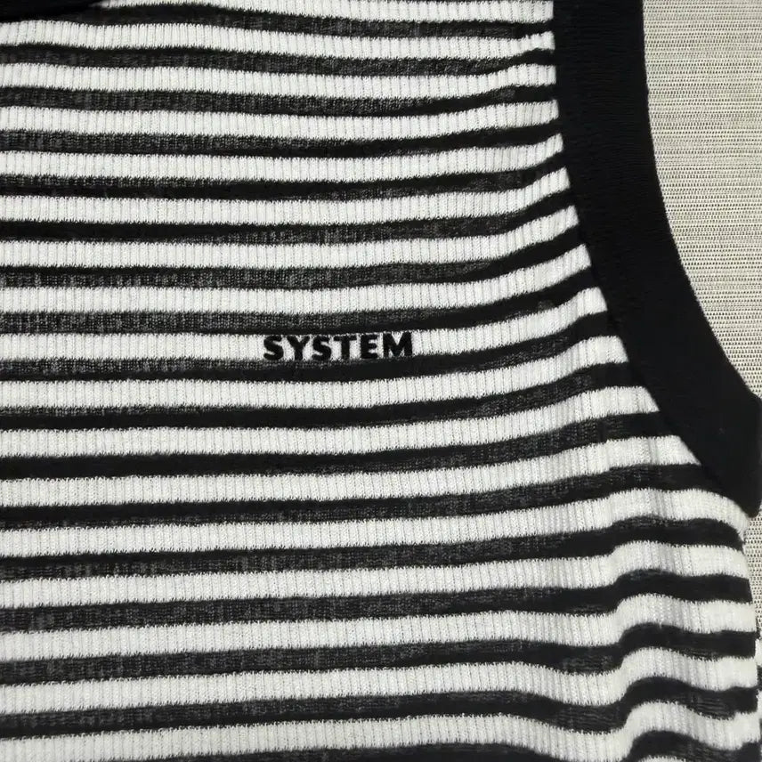 [BUNJANG] System Striped Ribbed Tank Top / 한섬 시스템 스트라이프 골지 나시 F