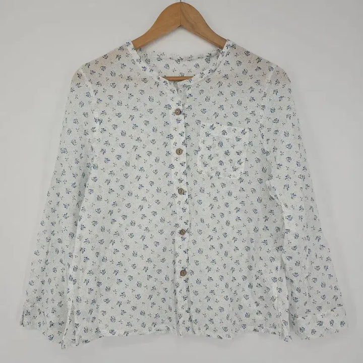 [BUNJANG] Japanese Vintage Flower Pattern Cotton Blouse / 일본 빈티지 플라워 패턴 코튼 블라우스 [B40752]