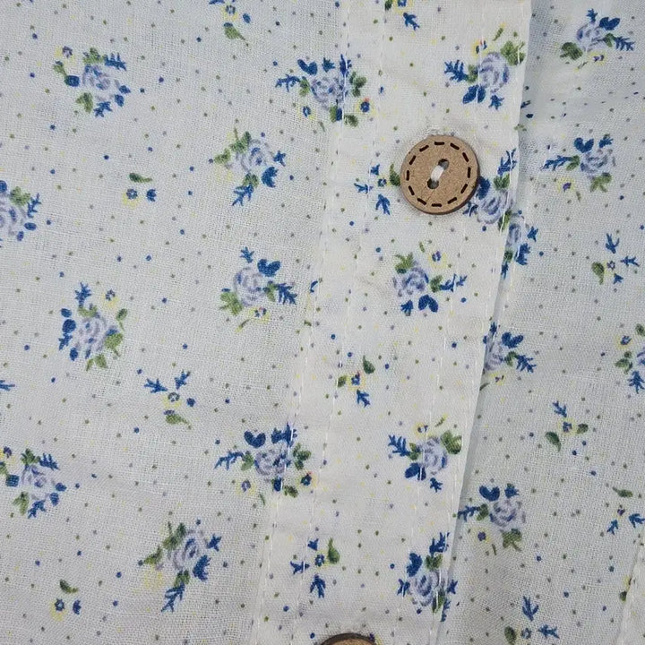 [BUNJANG] Japanese Vintage Flower Pattern Cotton Blouse / 일본 빈티지 플라워 패턴 코튼 블라우스 [B40752]