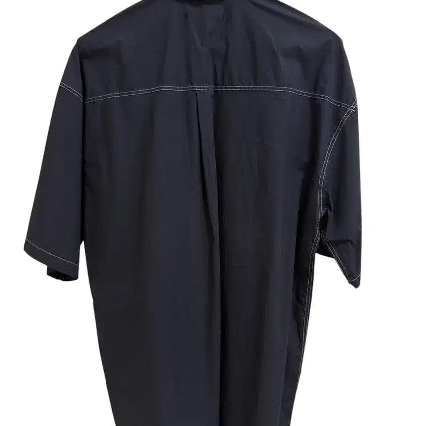 [BUNJANG] Navy Basic Short Sleeve Shirt (Free Size) / 네이비 베이직 반팔 셔츠(free)