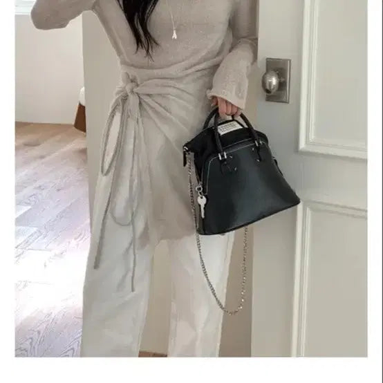 [BUNJANG] Underlime Pretzel Knit Set (Wrap Skirt + Knit) / 언더라임 프레첼 니트 세트 (랩스커트+니트세트)