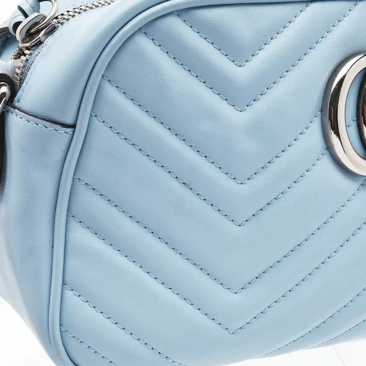 [BUNJANG] Gucci GG Marmont Shoulder Bag Small Sky Blue / 구찌 GG 마몽 숄더백 스몰