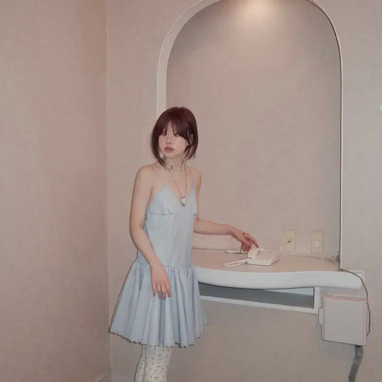 [BUNJANG] Freckle Lace Leather Dress / 프레클 레이스 레더 드레스